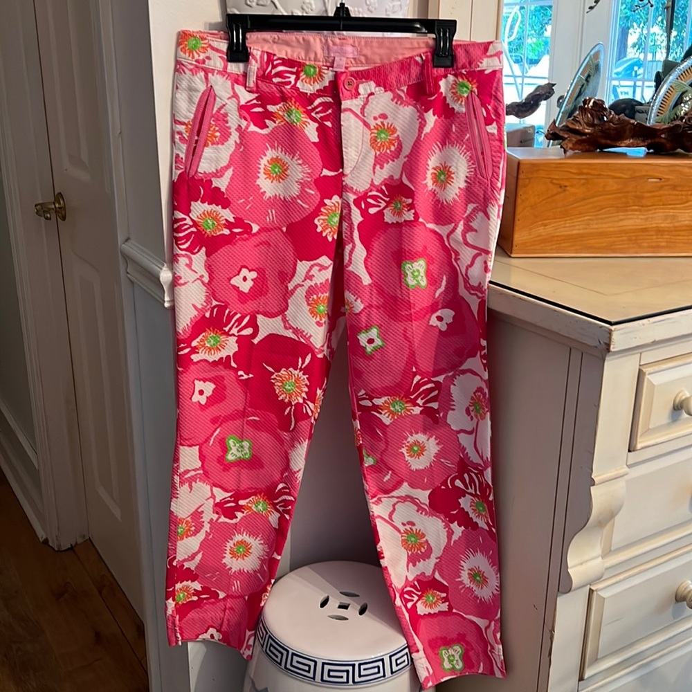 Lilly Pulitzer Cotton piquet cropped pants EEEUC